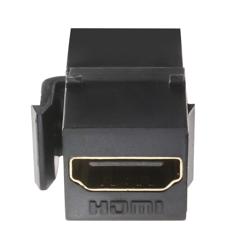 TENINYU HDMI Keystone Jack Insert Female to Female Coupler Snap-in Insert Connectors Adapter for Wall Plate - Black (2 Pack) - Image 3